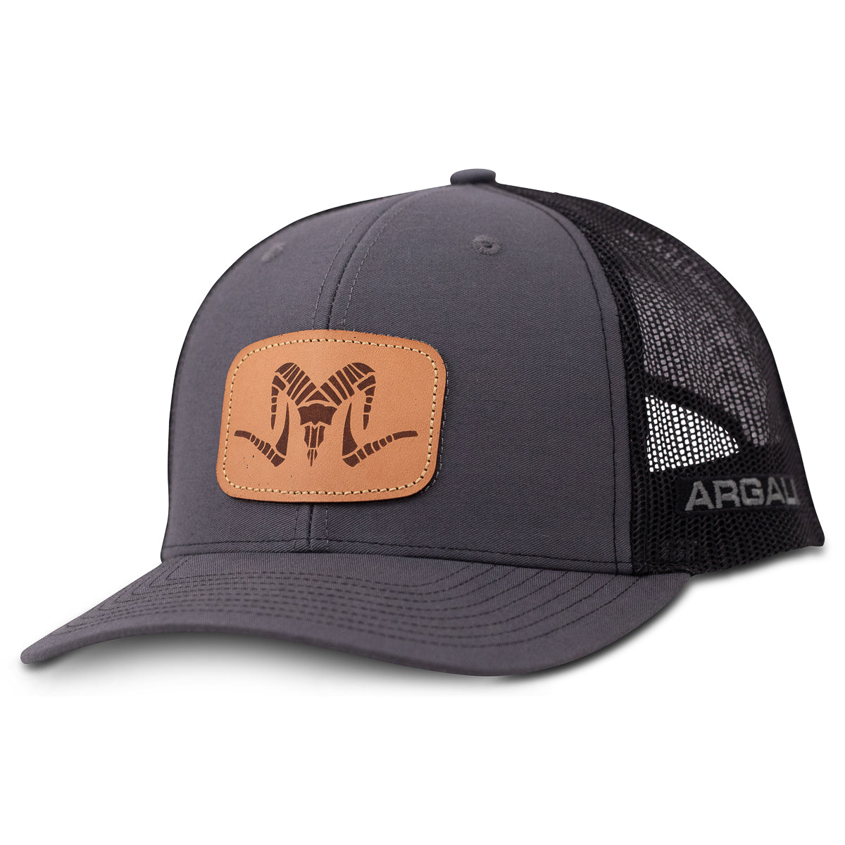 Argali Leather Patch Grey Front Hat