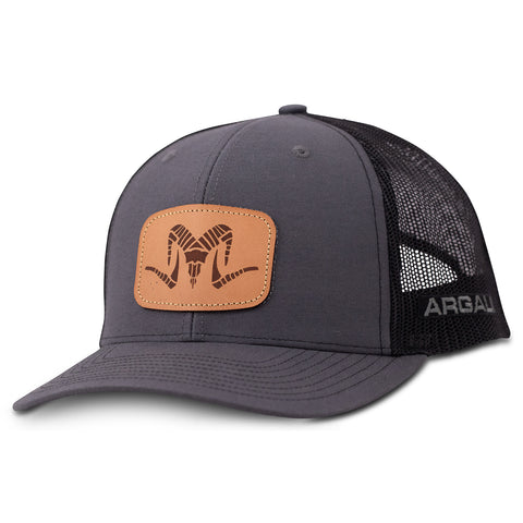 Argali Leather Patch Grey Front Hat
